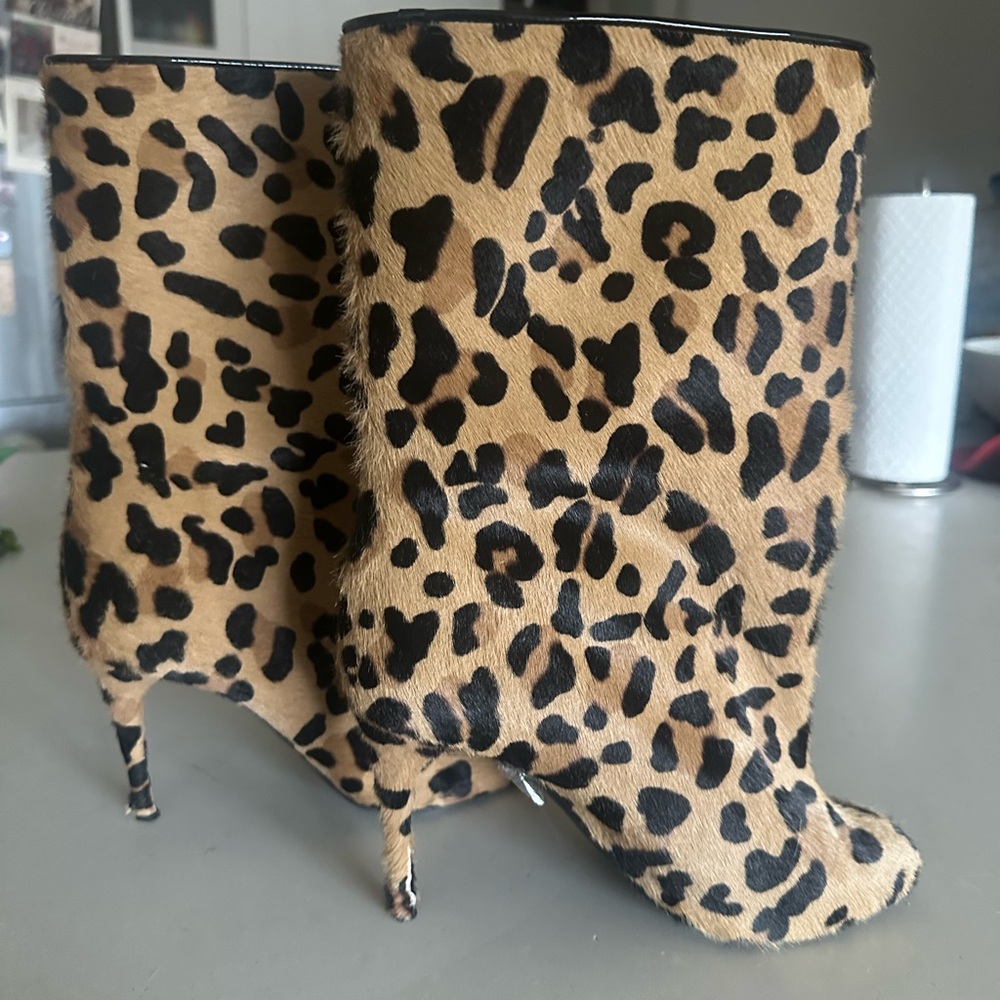 Alaia Leopard Print Heeled Boots